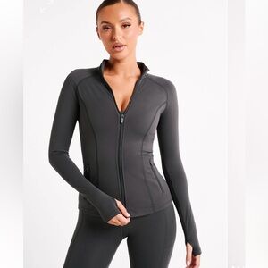 Charcoal color athletic jacket/yoga jacket